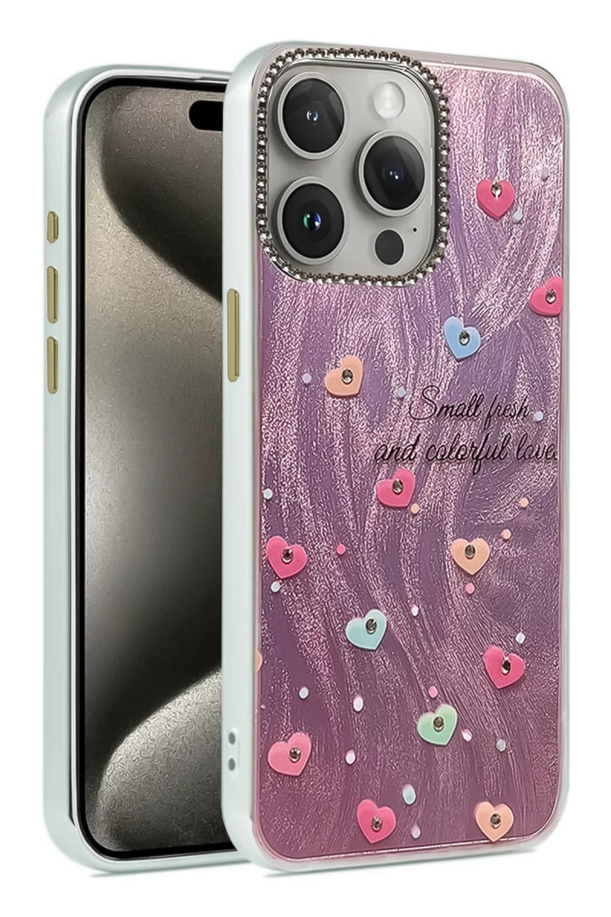Apple iPhone 15 Pro Max Uyumlu Kılıf Blade Aynalı Desenli Kapak - Desen 8