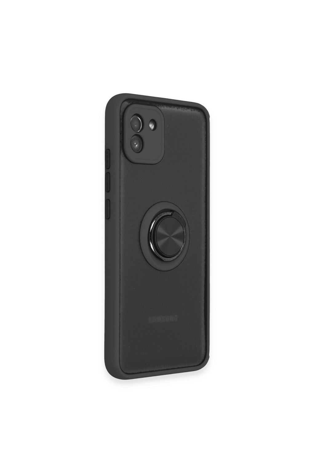 Samsung Galaxy A03 Uyumlu Kılıf Montreal Yüzüklü Silikon Kapak - Siyah