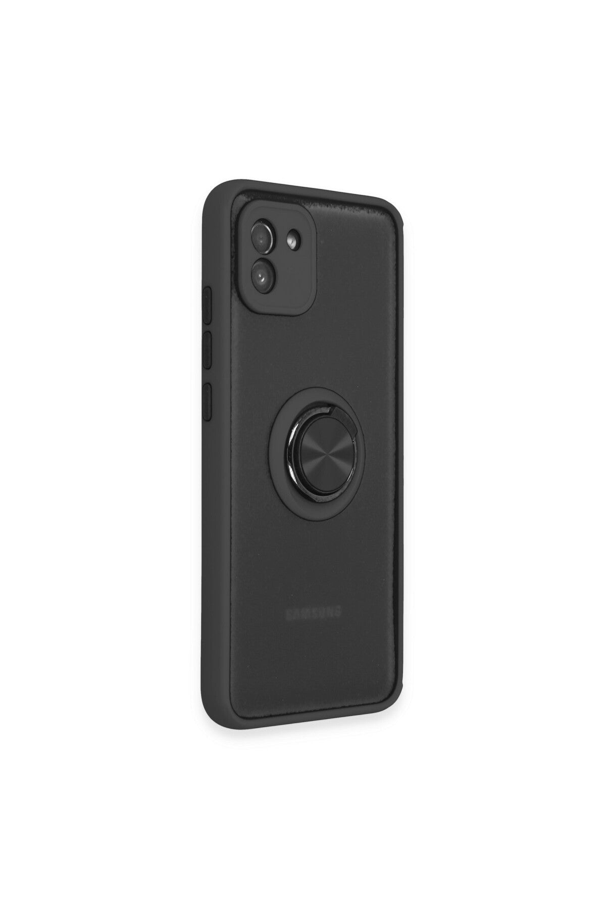 Samsung Galaxy A03 Uyumlu Kılıf Montreal Yüzüklü Silikon Kapak - Siyah