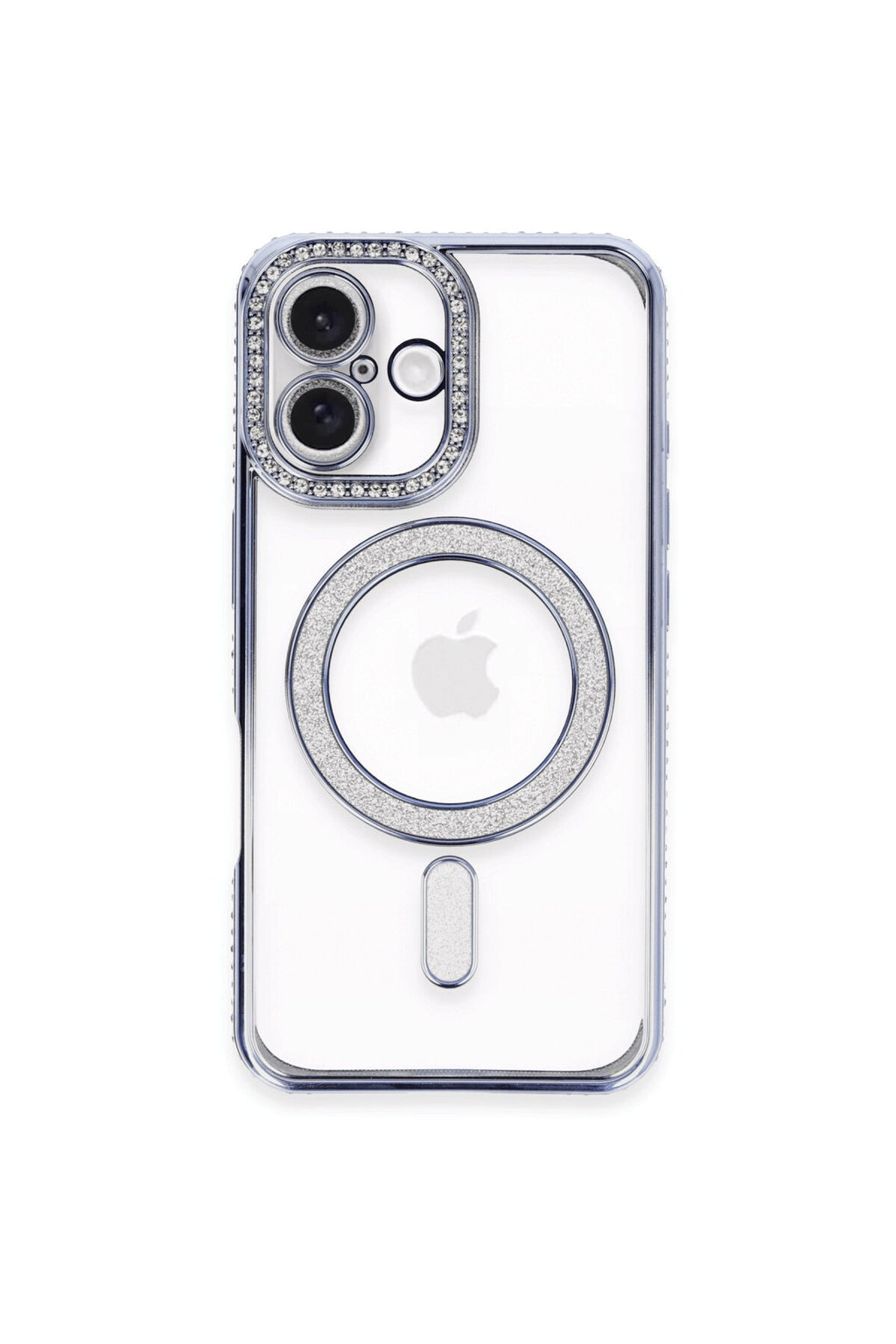 Apple iPhone 16 Uyumlu Kılıf Joke Simli Magneticsafe Kılıf - Mavi