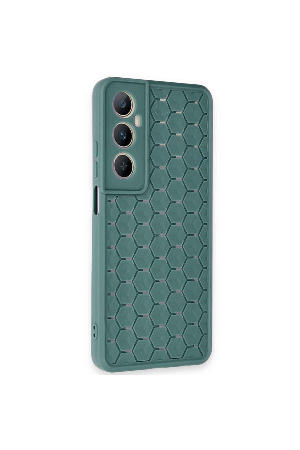Realme C65 Uyumlu Kılıf Petek Silikon Kapak - Koyu Yeşil