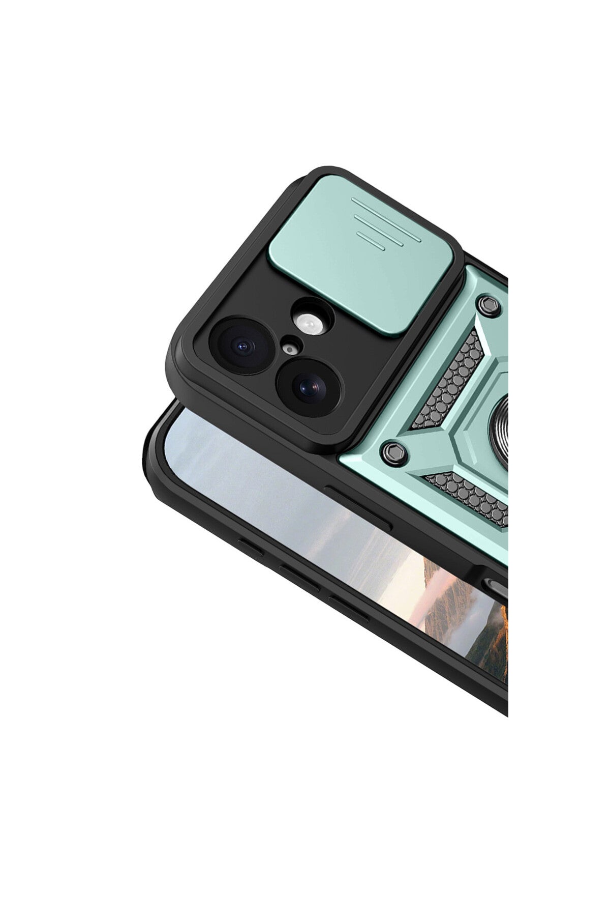 Apple iPhone 17 Uyumlu Pars Lens Yüzüklü Silikon - Yeşil