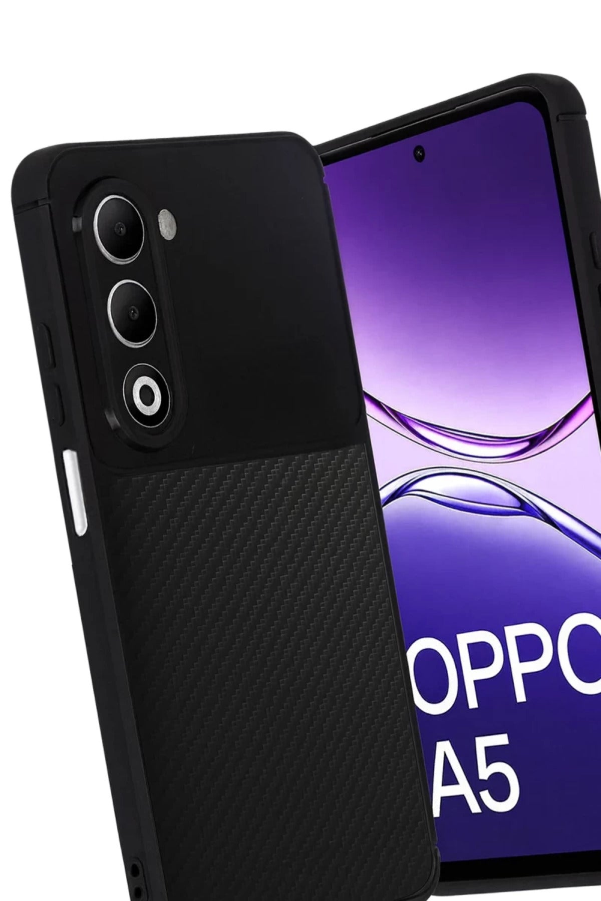 Oppo A5 4G Uyumlu Auto Focus Karbon Kapak - Siyah