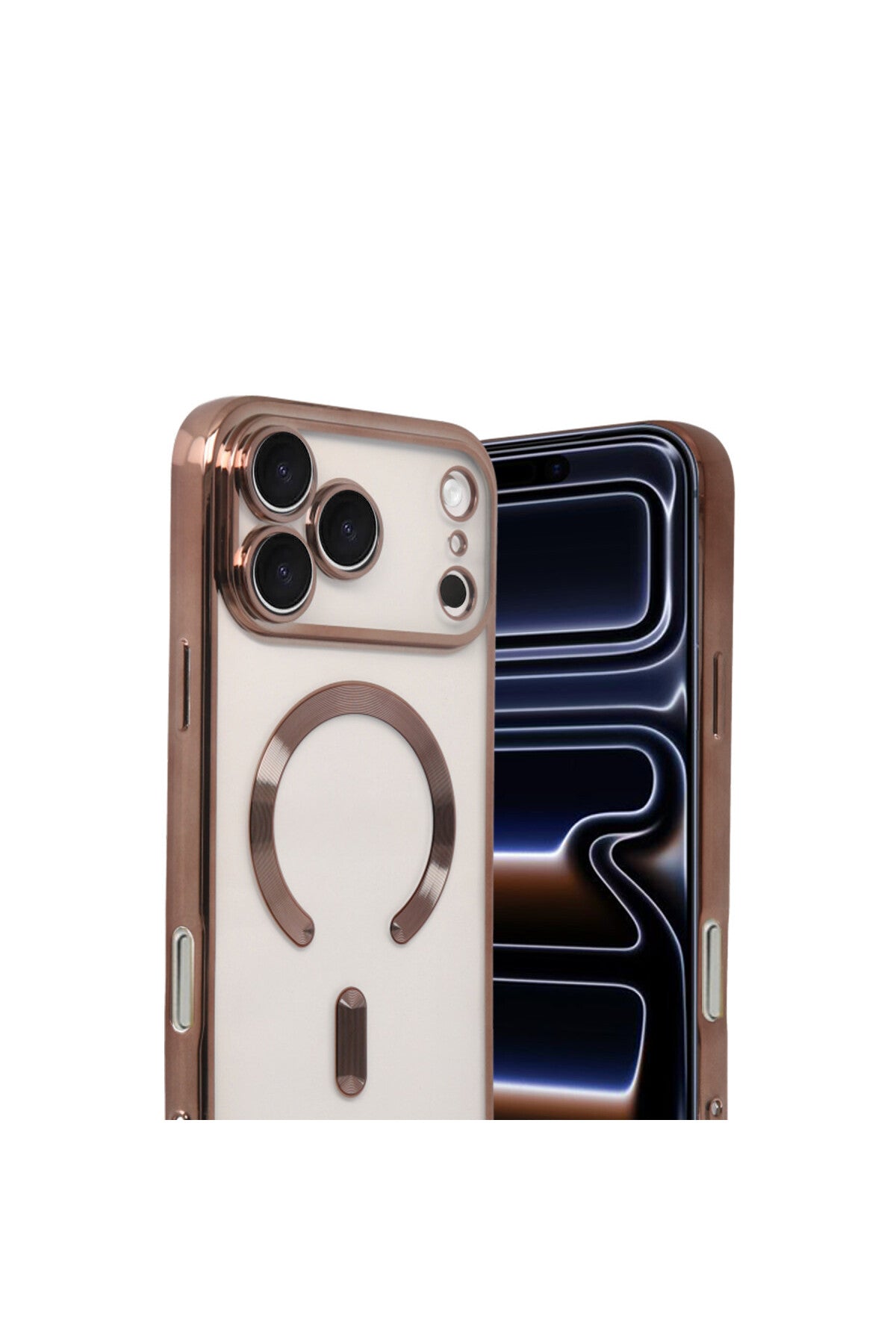 Apple iPhone 17 Pro Uyumlu Kross Magneticsafe Kapak - Çöl Titanyum
