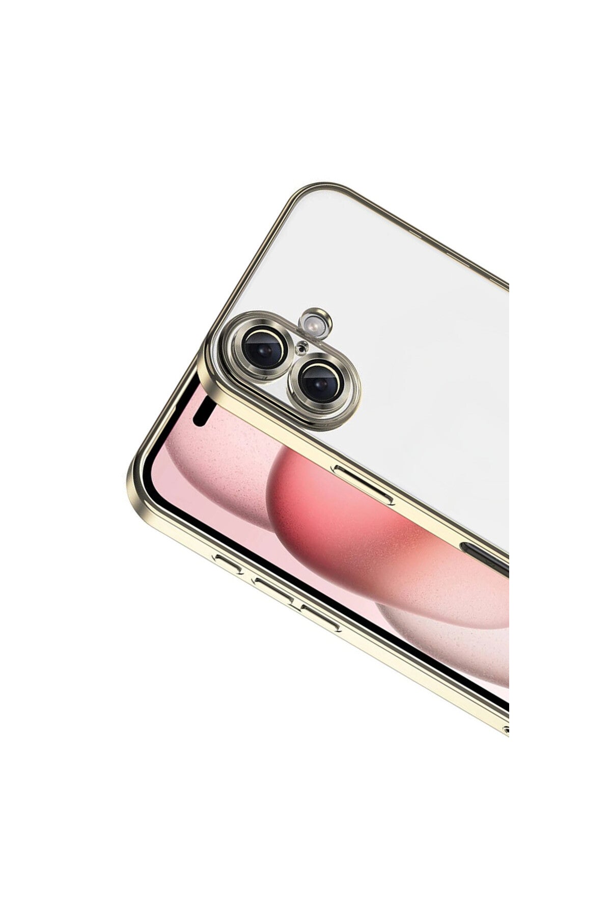 Apple iPhone 17 Uyumlu Lensli Silikon - Gold