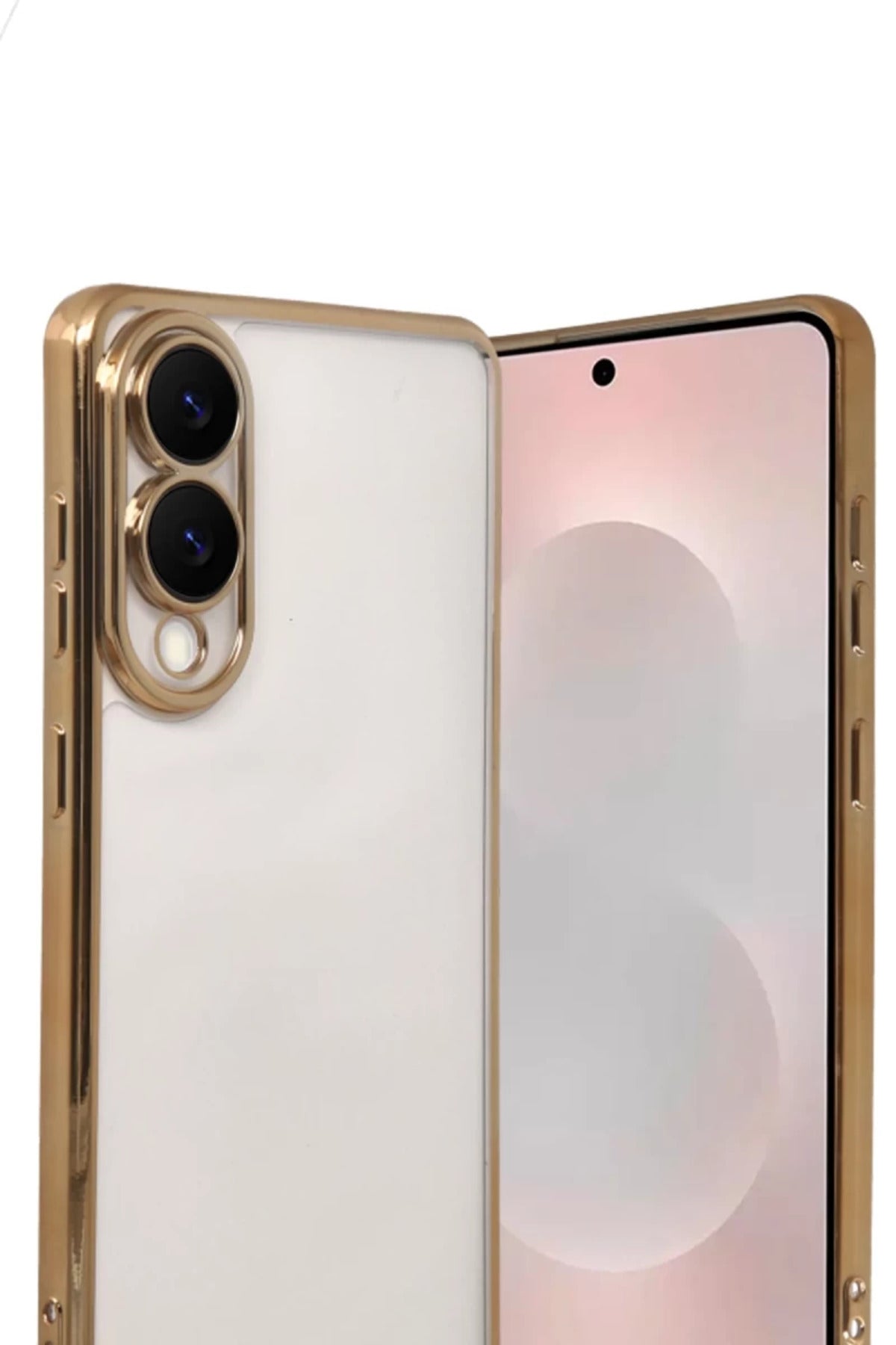 Samsung Galaxy S25 Uyumlu Edge Lensli Silikon - Gold