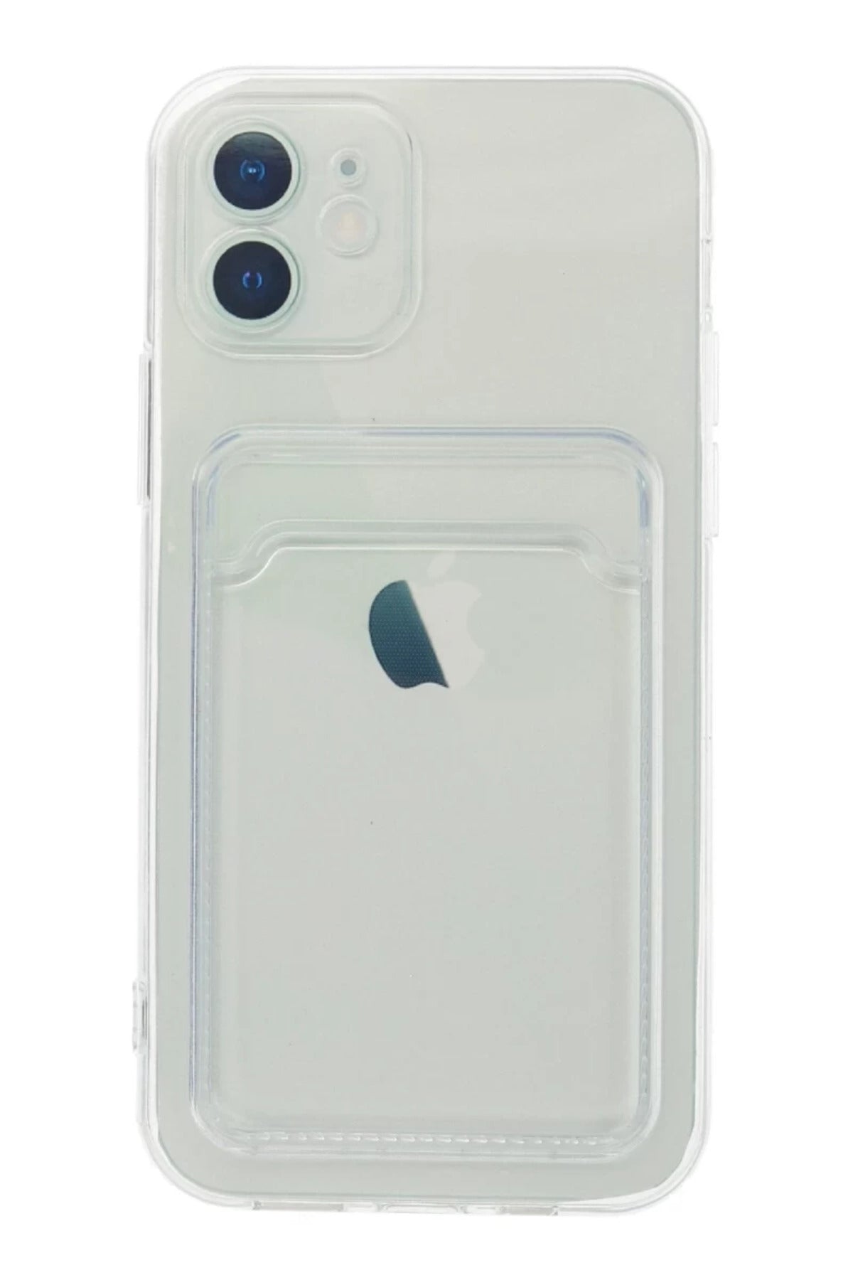 Apple iPhone 12 Uyumlu Kılıf Kart Şeffaf Silikon - Şeffaf