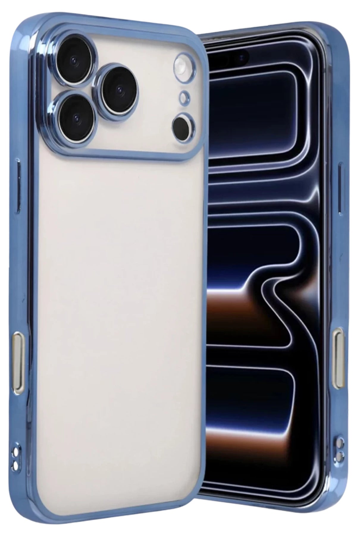 Apple iPhone 17 Pro Uyumlu Lensli Silikon - Açık Mavi