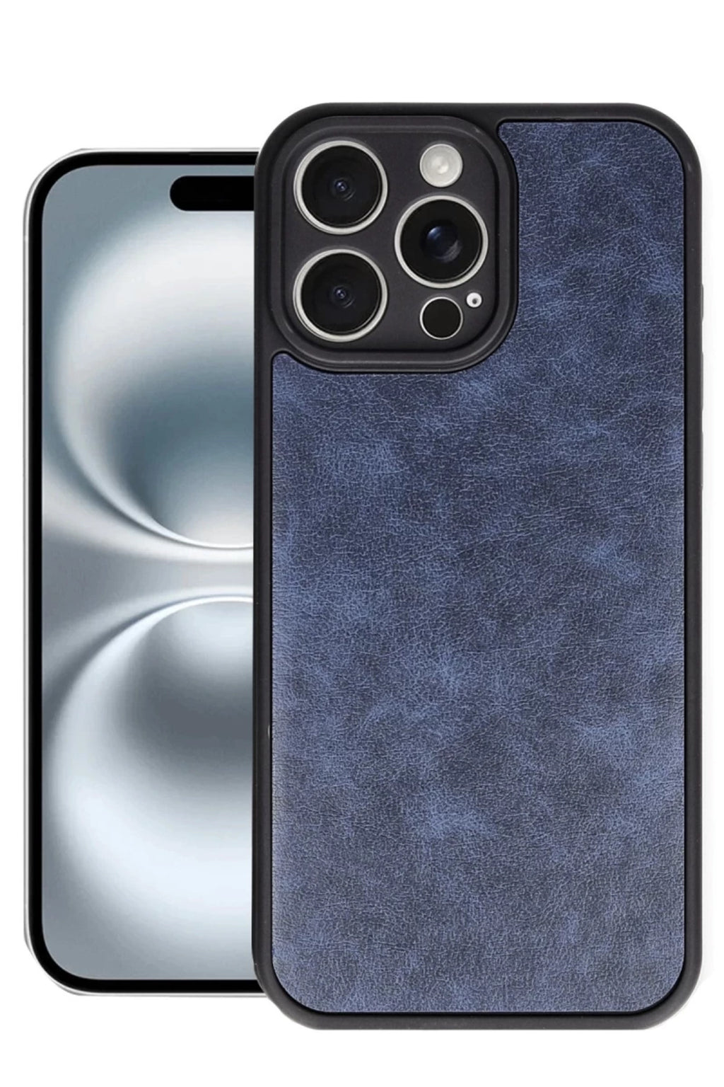 Apple iPhone 16 Pro Uyumlu Kılıf Aras Deri Kapak - Lacivert
