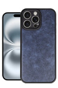 Apple iPhone 16 Pro Uyumlu Kılıf Aras Deri Kapak - Lacivert