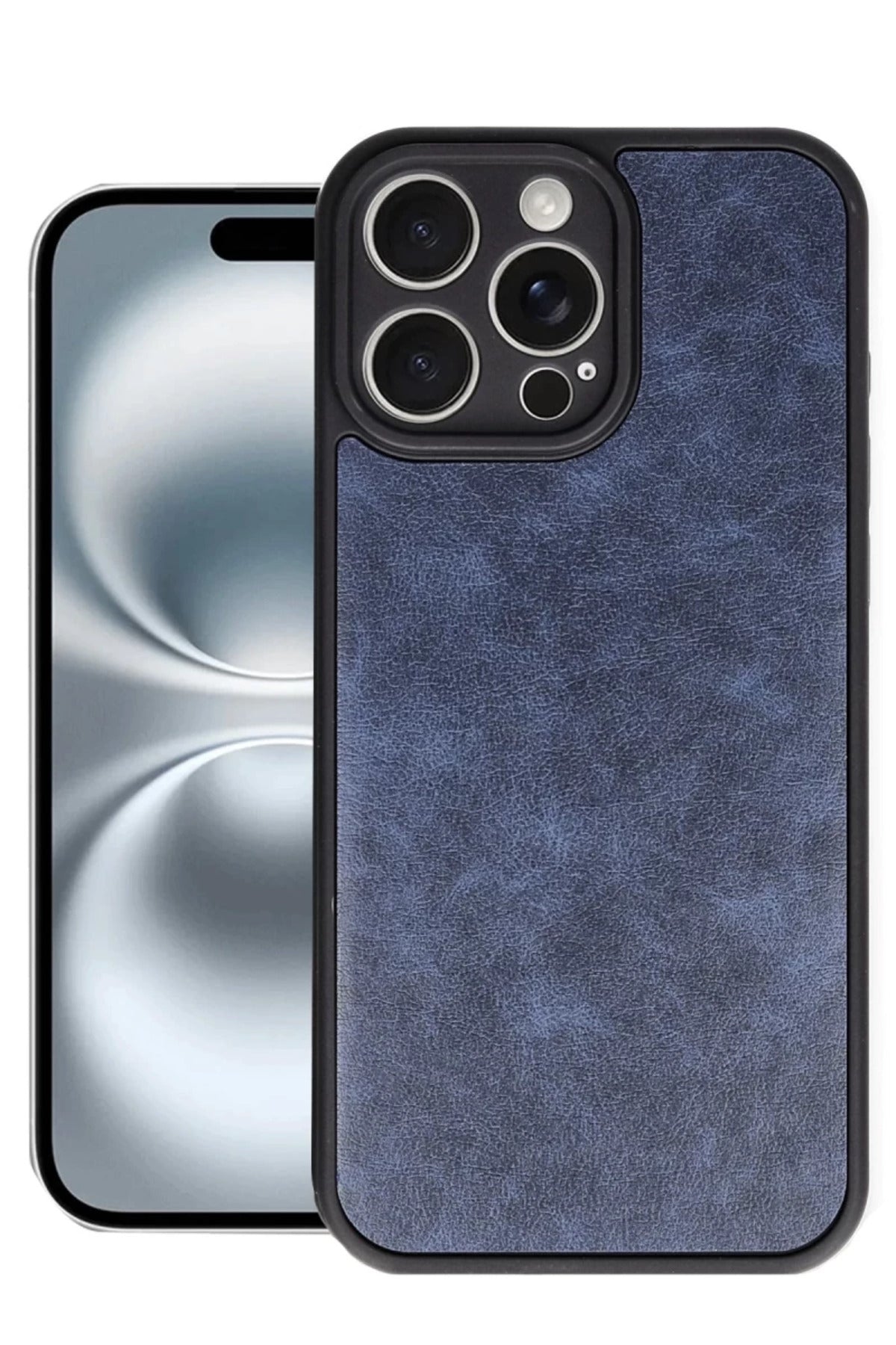 Apple iPhone 16 Pro Uyumlu Kılıf Aras Deri Kapak - Lacivert