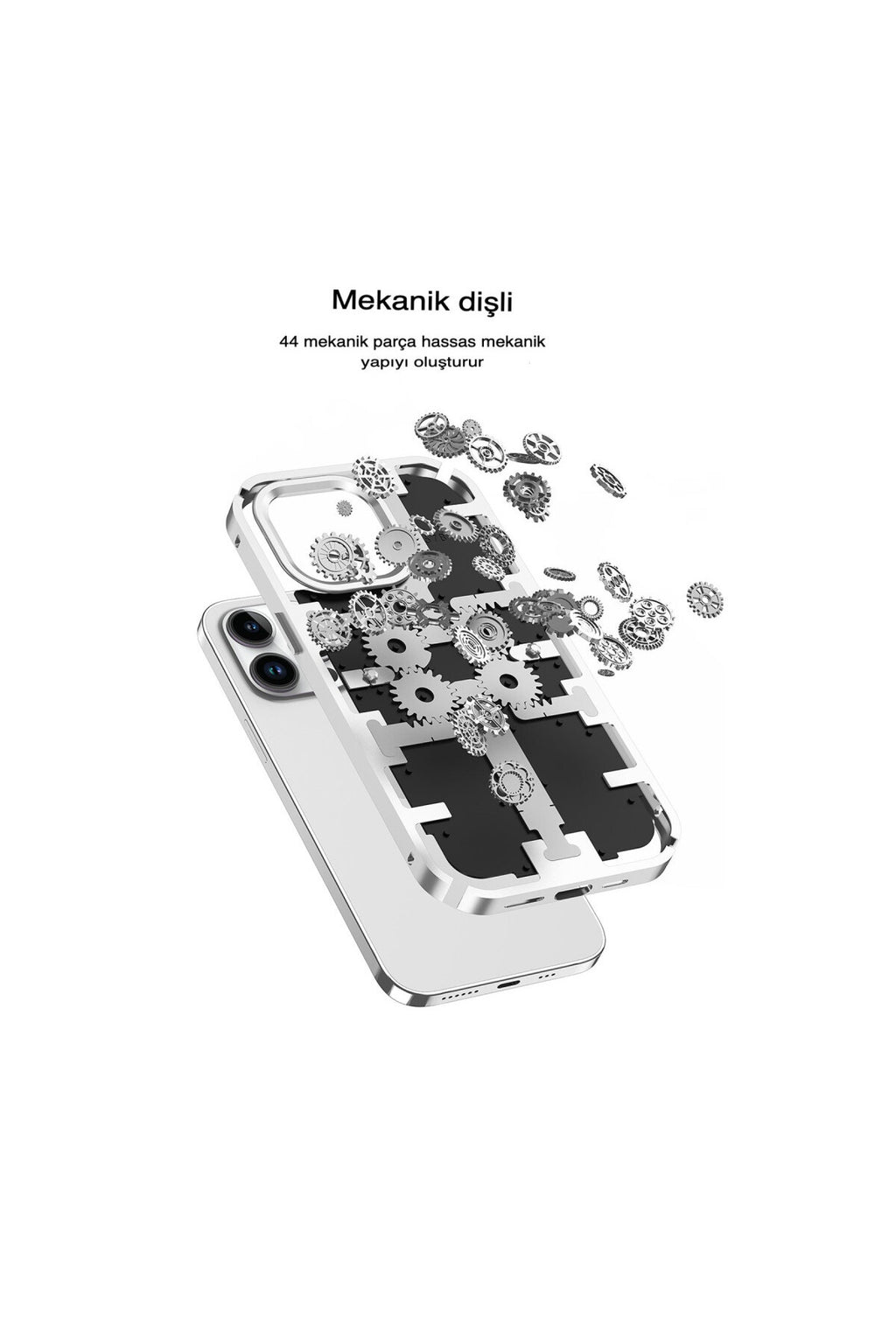 Apple iPhone 14 Pro Max Uyumlu Kılıf Mekanik Bumper Kapak - Siyah