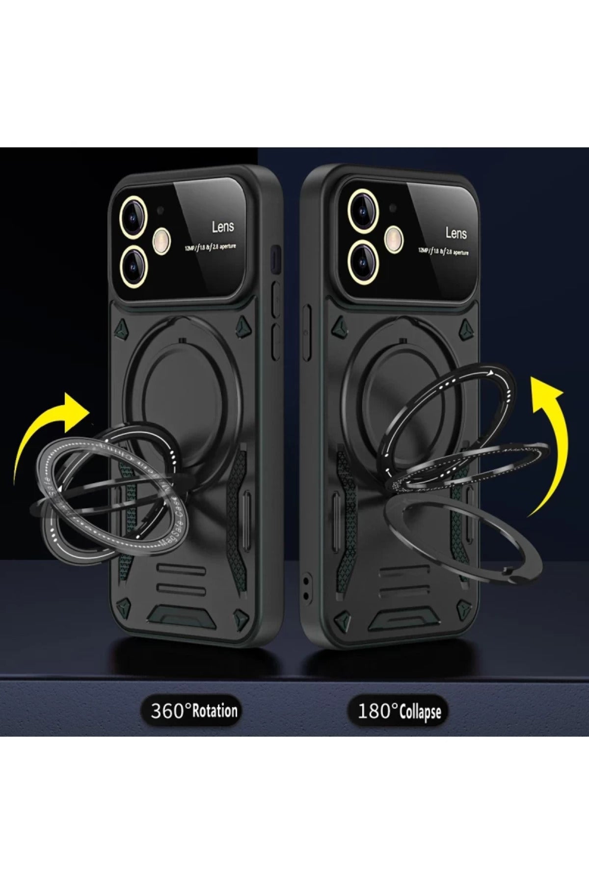Apple iPhone 11 Uyumlu Kılıf Joy Lens Standlı Kapak - Mor