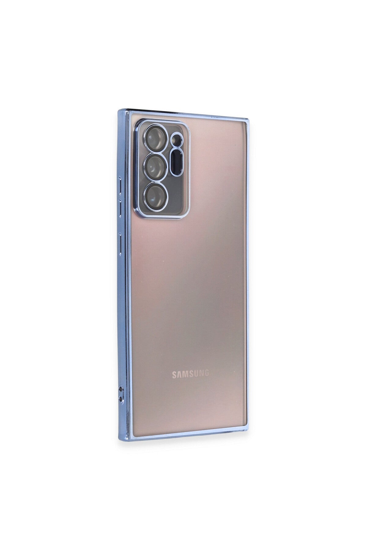 Samsung Galaxy Note 20 Ultra Uyumlu Kılıf Lensli Silikon - Açık Mavi