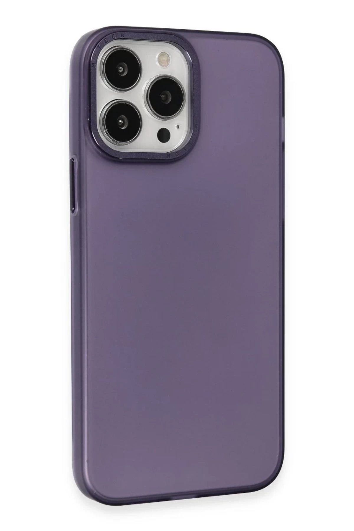 Apple iPhone 15 Pro Uyumlu Kılıf Modos Metal Kapak - Derin Mor