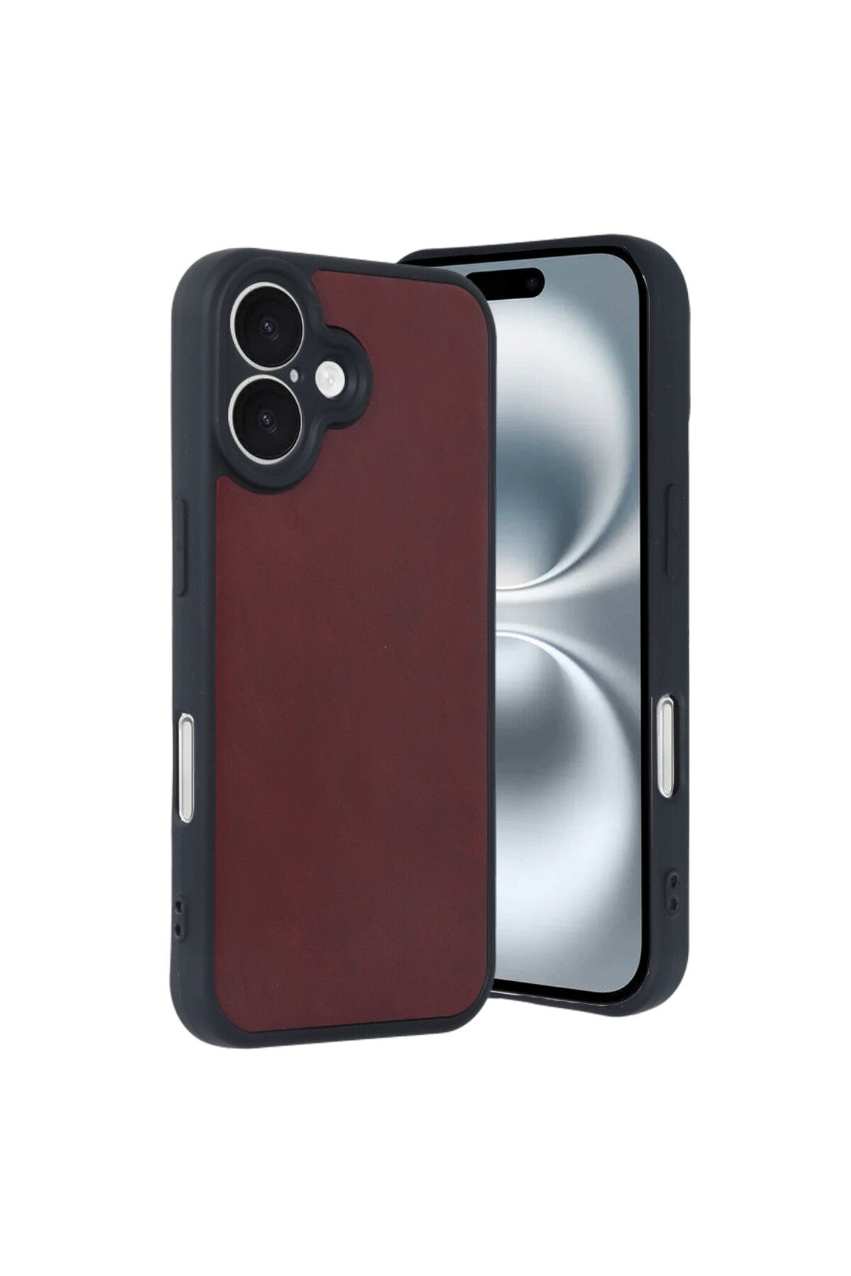 Apple iPhone 16 Uyumlu Kılıf Aras Deri Kapak - Bordo