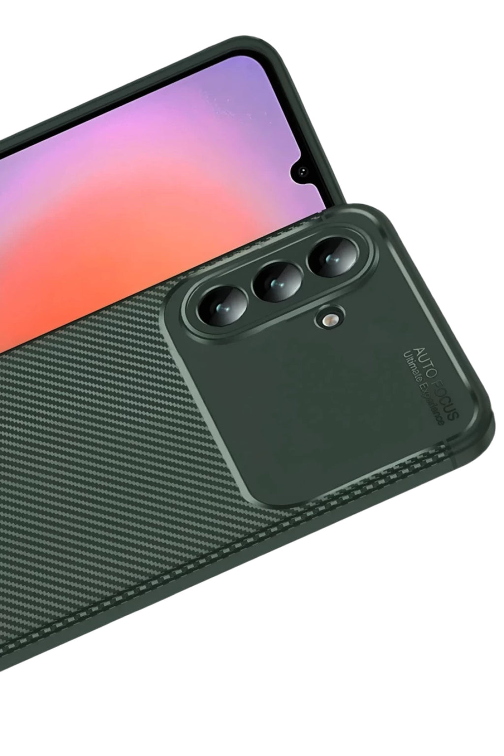 Samsung Galaxy A37 5G Uyumlu Auto Focus Karbon Kapak - Koyu Yeşil