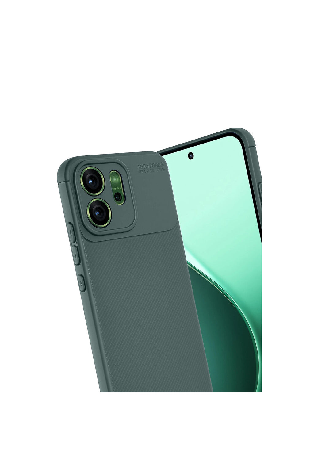 Oppo Reno 14F Uyumlu Auto Focus Karbon Kapak - Koyu Yeşil