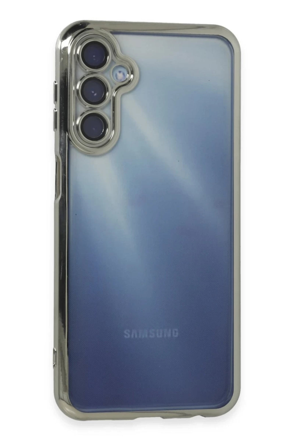 Samsung Galaxy A55 5G Uyumlu Kılıf Lensli Silikon - Gümüş