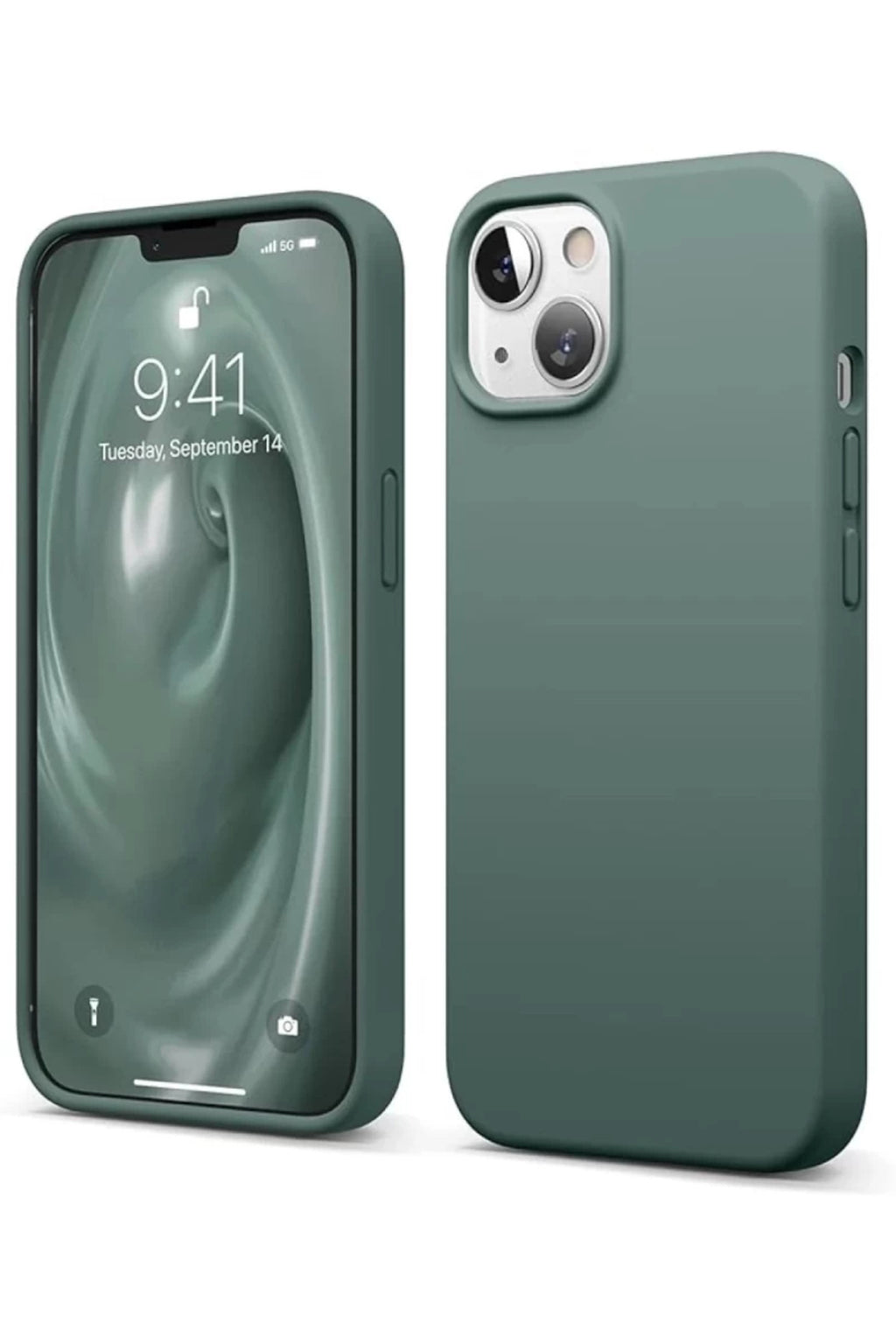 Apple iPhone 14 Uyumlu Kılıf First Silikon - Koyu Yeşil