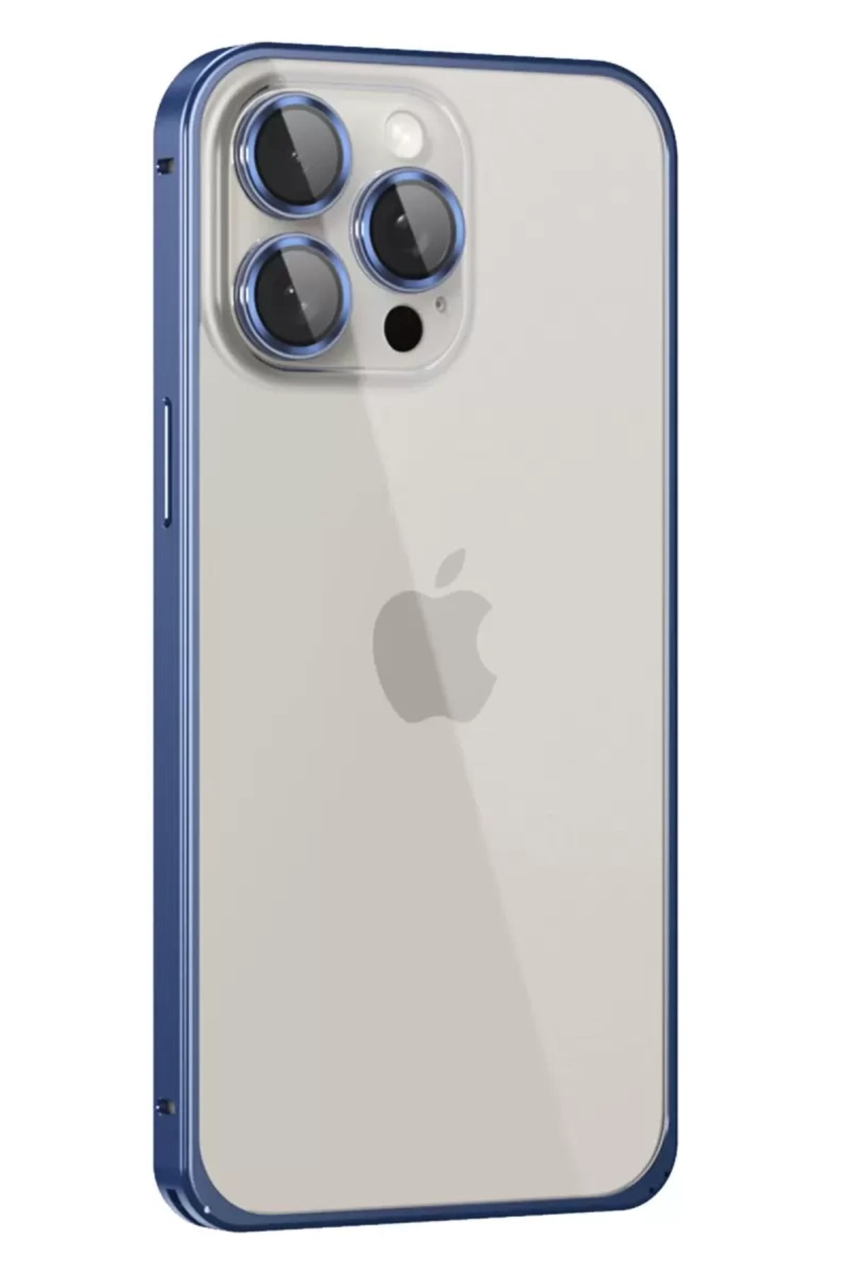 Joko Apple iPhone 15 Pro Uyumlu Metal Bumper Mat Kapak - Lacivert