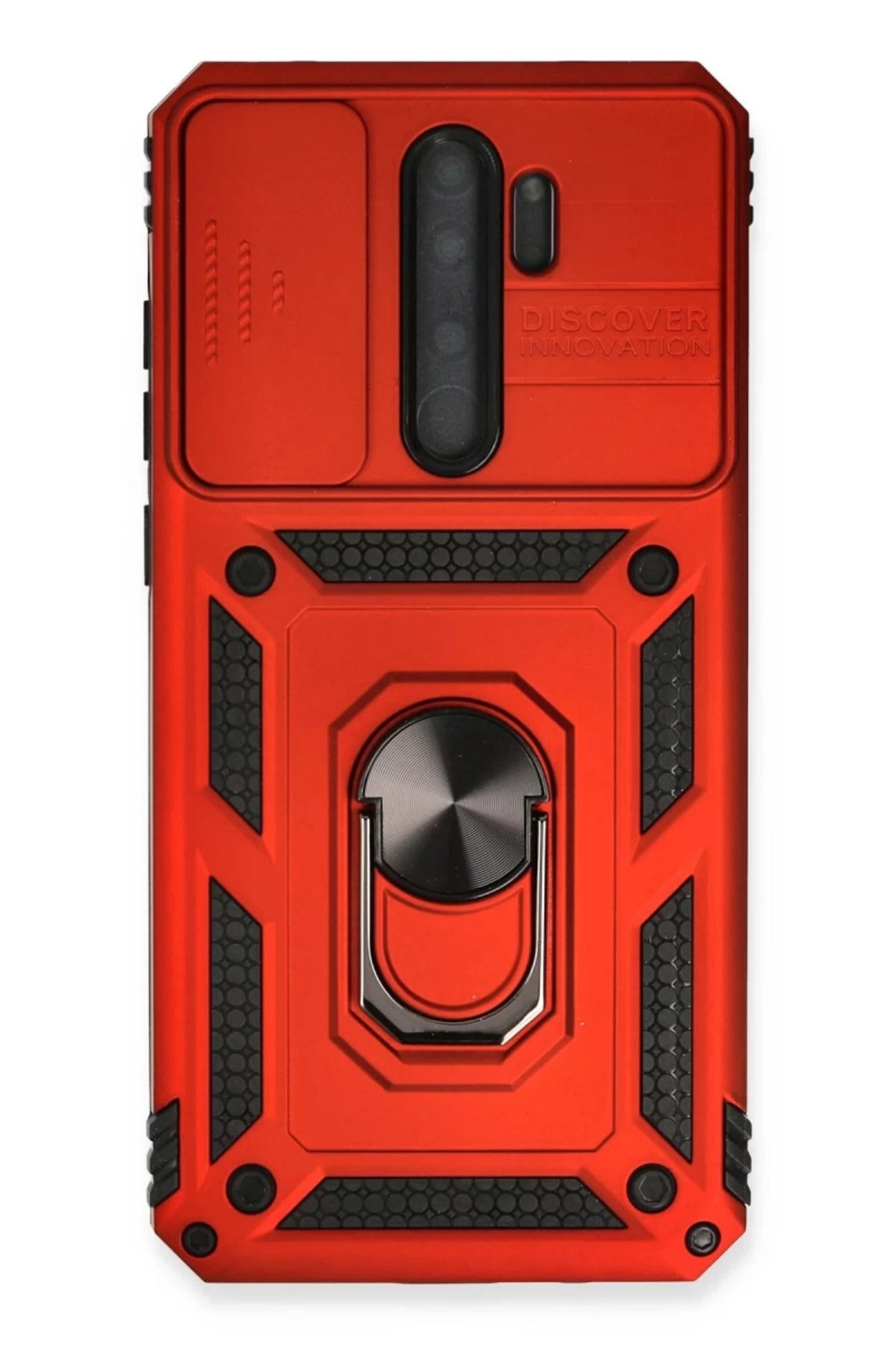Xiaomi Redmi Note 8 Pro Uyumlu Kılıf Pars Lens Yüzüklü Silikon - Kırmızı