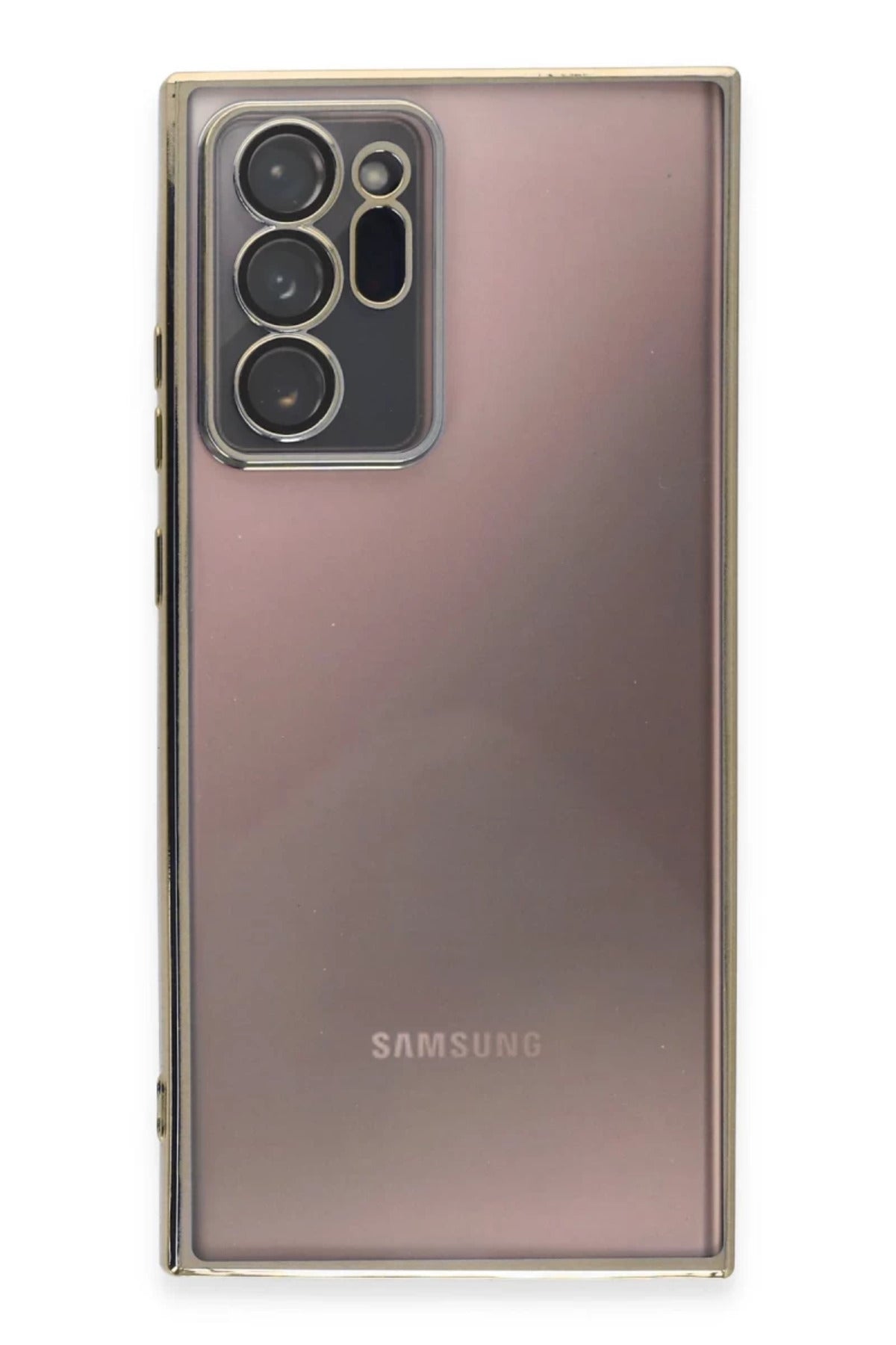 Samsung Galaxy Note 20 Ultra Uyumlu Kılıf Lensli Silikon - Gold