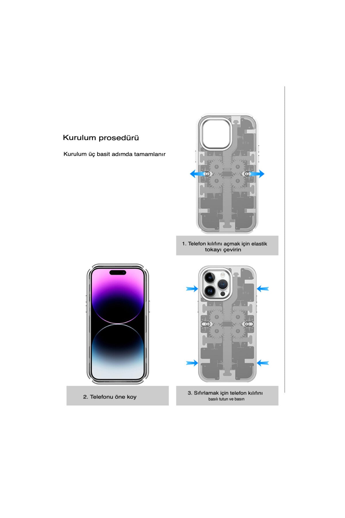 Apple iPhone 13 Pro Uyumlu Kılıf Mekanik Bumper Kapak - Siyah
