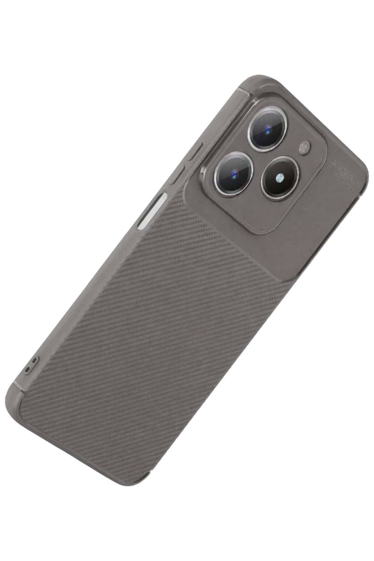 Realme C61 Uyumlu Kılıf Auto Focus Karbon Kapak - Gri