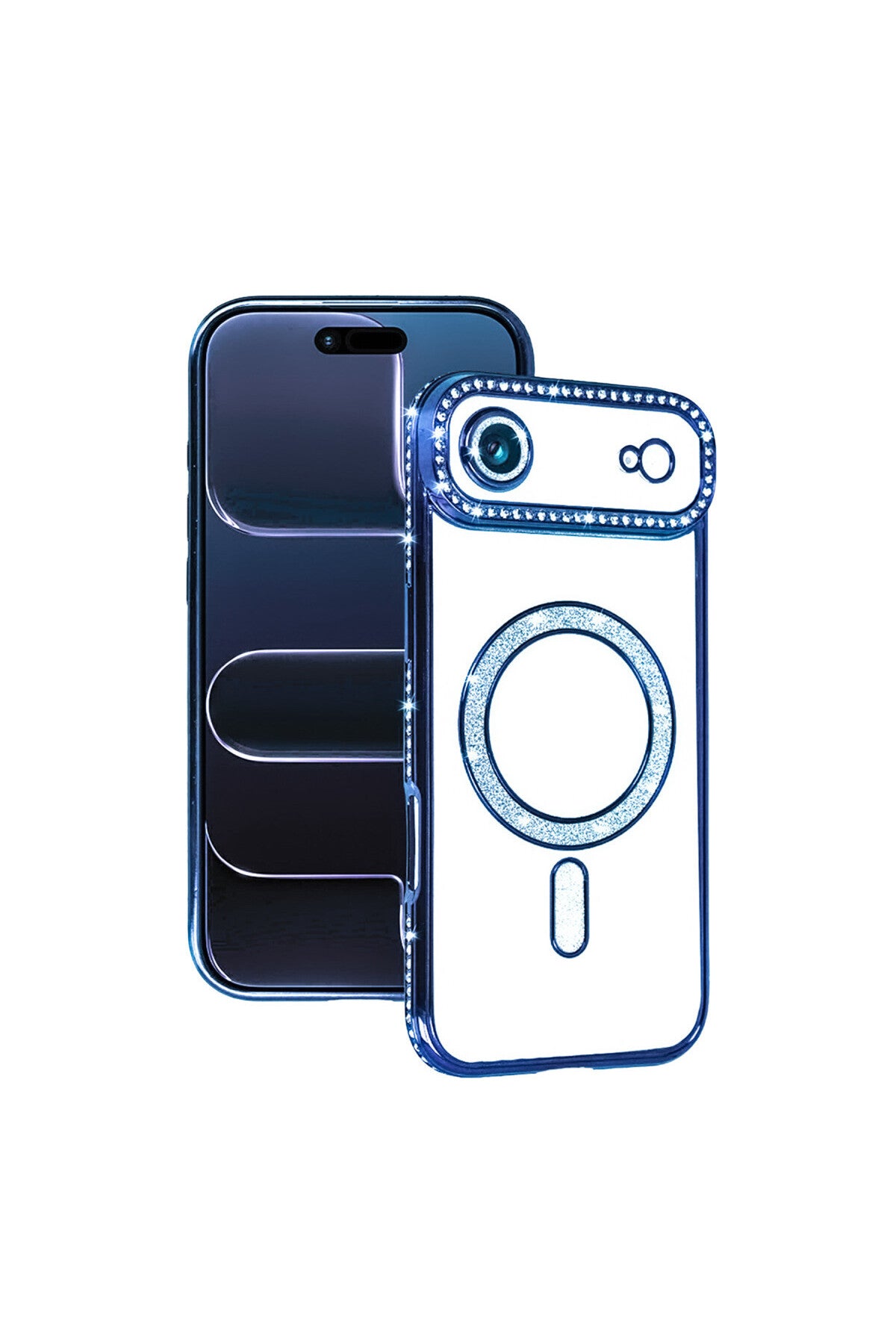 Apple iPhone 17 Air Uyumlu Joke Simli Magneticsafe Kılıf - Mavi