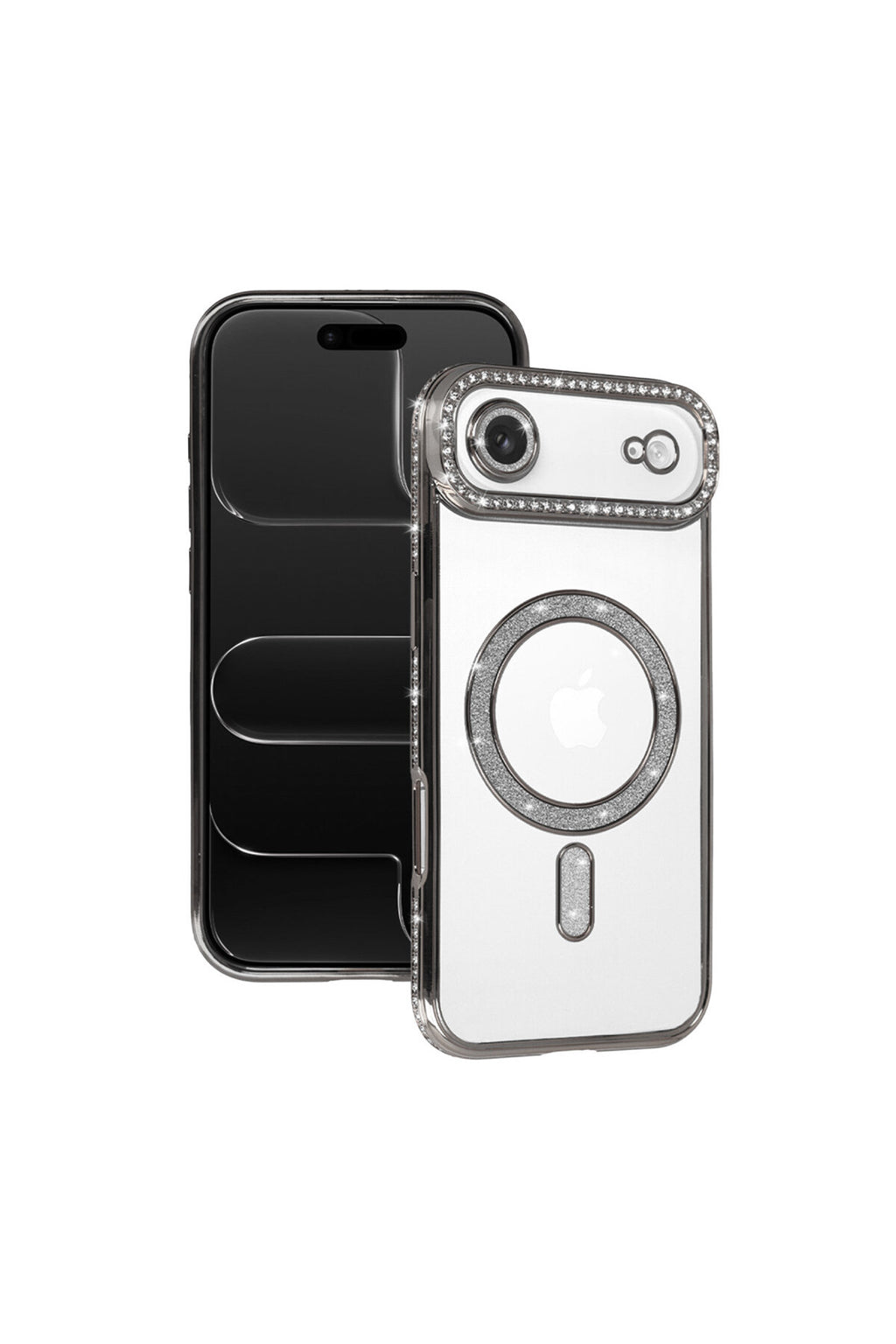 Apple iPhone 17 Air Uyumlu Joke Simli Magneticsafe Kılıf - Gümüş