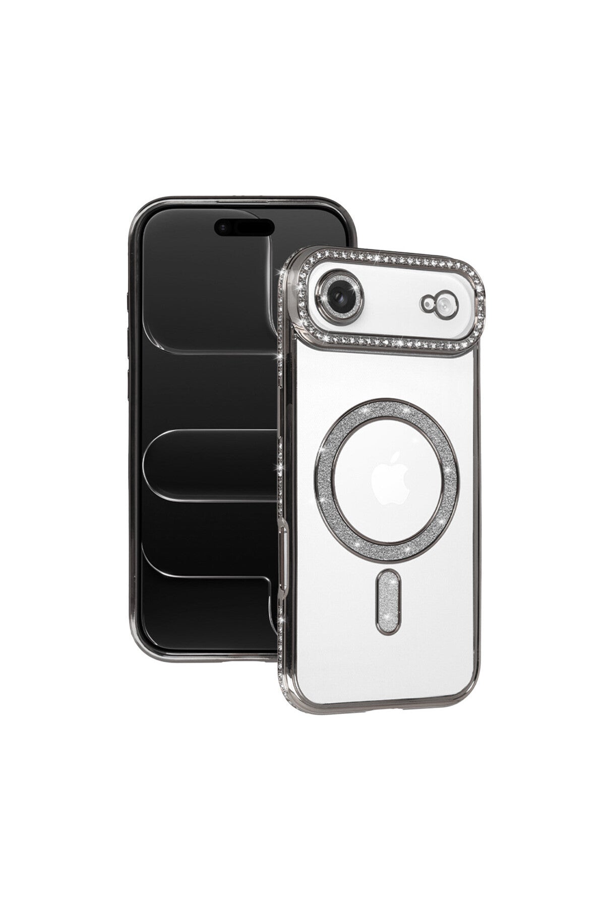 Apple iPhone 17 Air Uyumlu Joke Simli Magneticsafe Kılıf - Gümüş