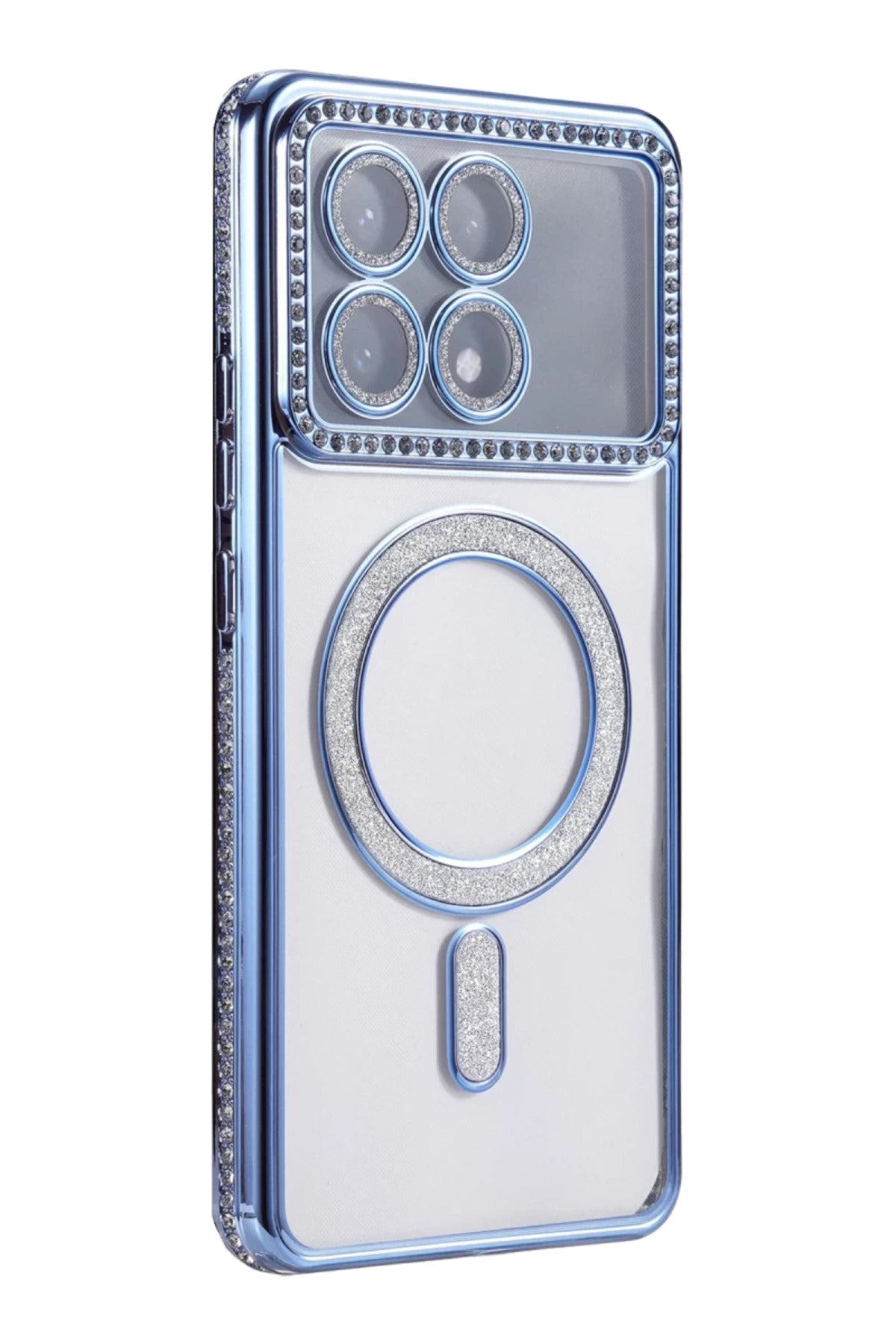 Xiaomi Poco X6 Pro Uyumlu Joke Simli Magneticsafe Kılıf - Mavi