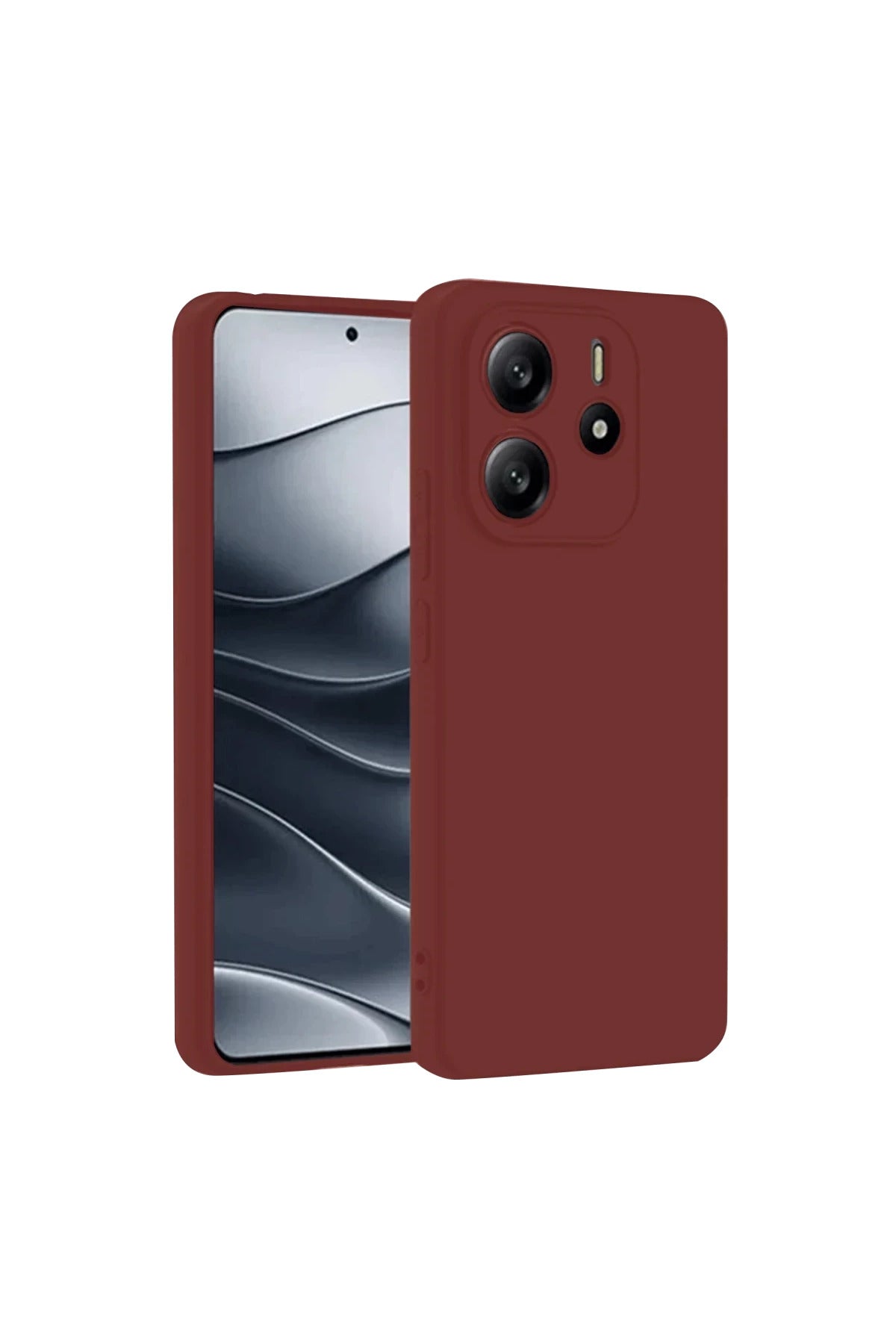 Xiaomi Redmi Note 14 4G Uyumlu Kılıf First Silikon - Bordo