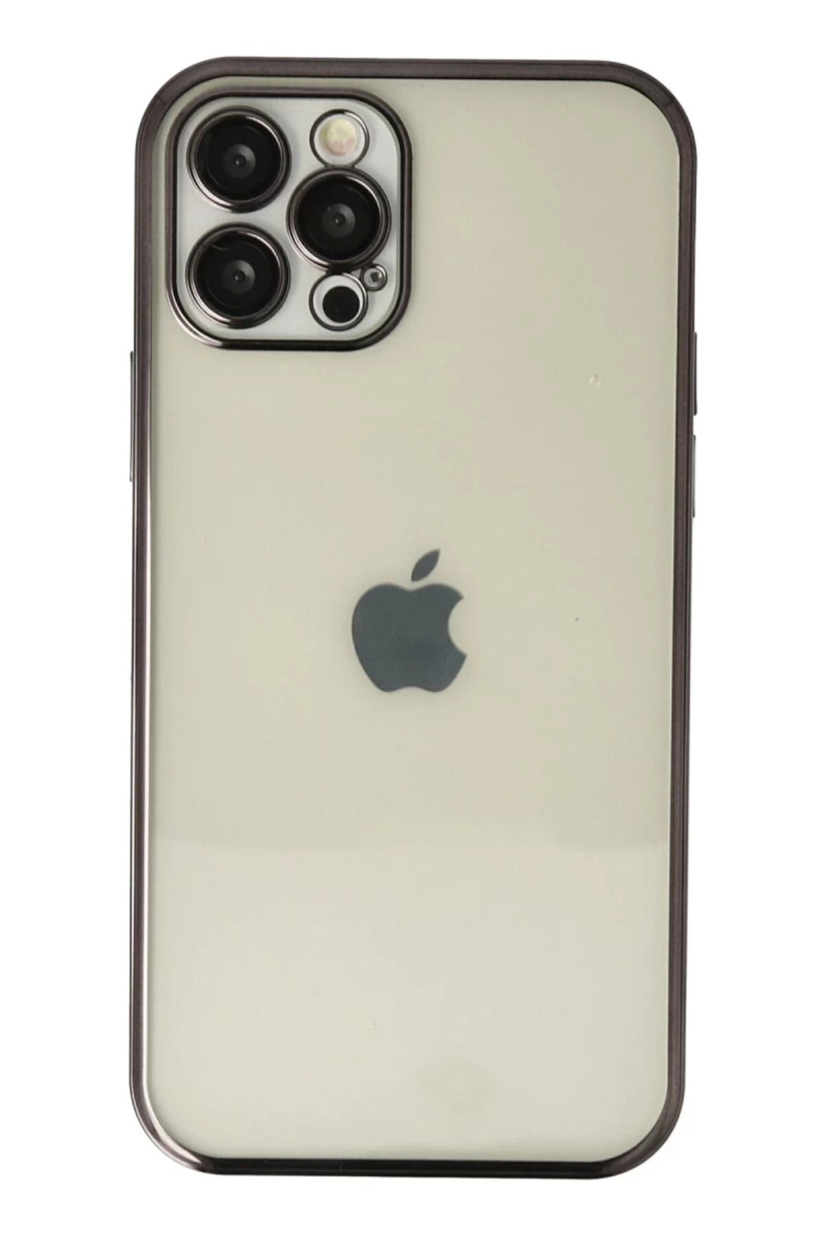 Apple iPhone 12 Pro Uyumlu Kılıf Lensli Silikon - Siyah