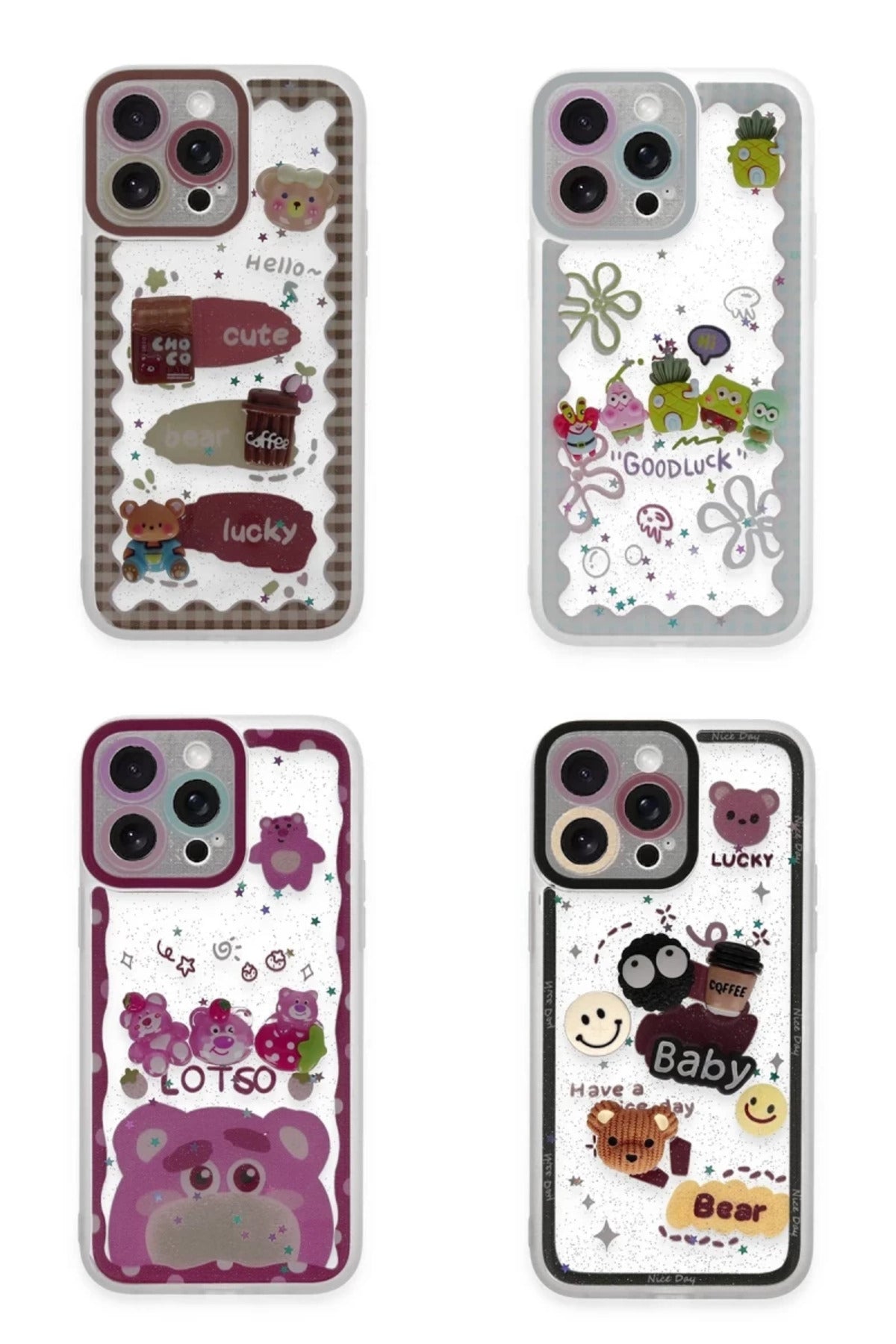 Apple iPhone 14 Pro Uyumlu Kılıf Sweet Desenli Silikon Kapak - Pembe