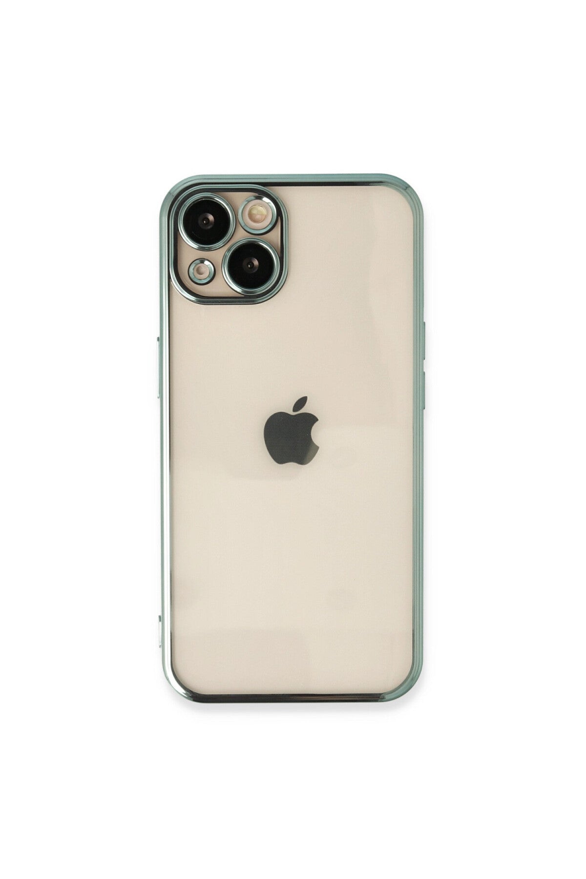 Apple iPhone 13 Uyumlu Kılıf Lensli Silikon - Yeşil