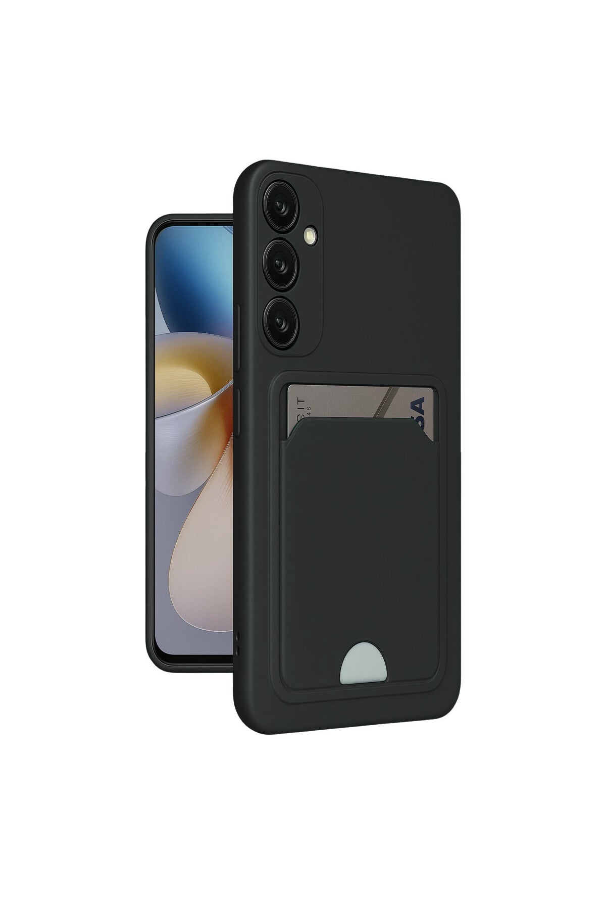 Samsung Galaxy M15 Uyumlu Kelvin Kartvizitli Silikon - Siyah