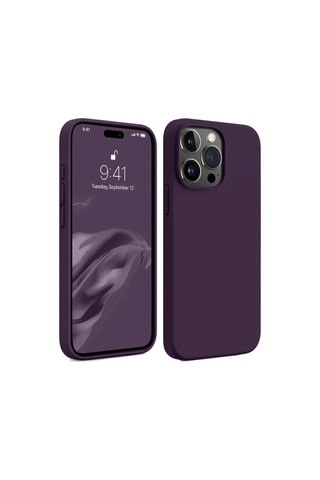 Apple iPhone 15 Pro Max Uyumlu Kılıf First Silikon - Mürdüm