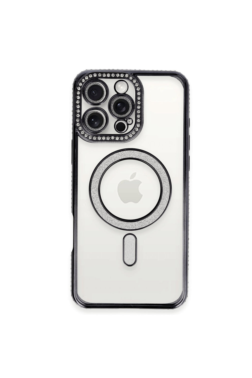 Apple iPhone 16 Pro Max Uyumlu Kılıf Joke Simli Magneticsafe Kılıf - Gri
