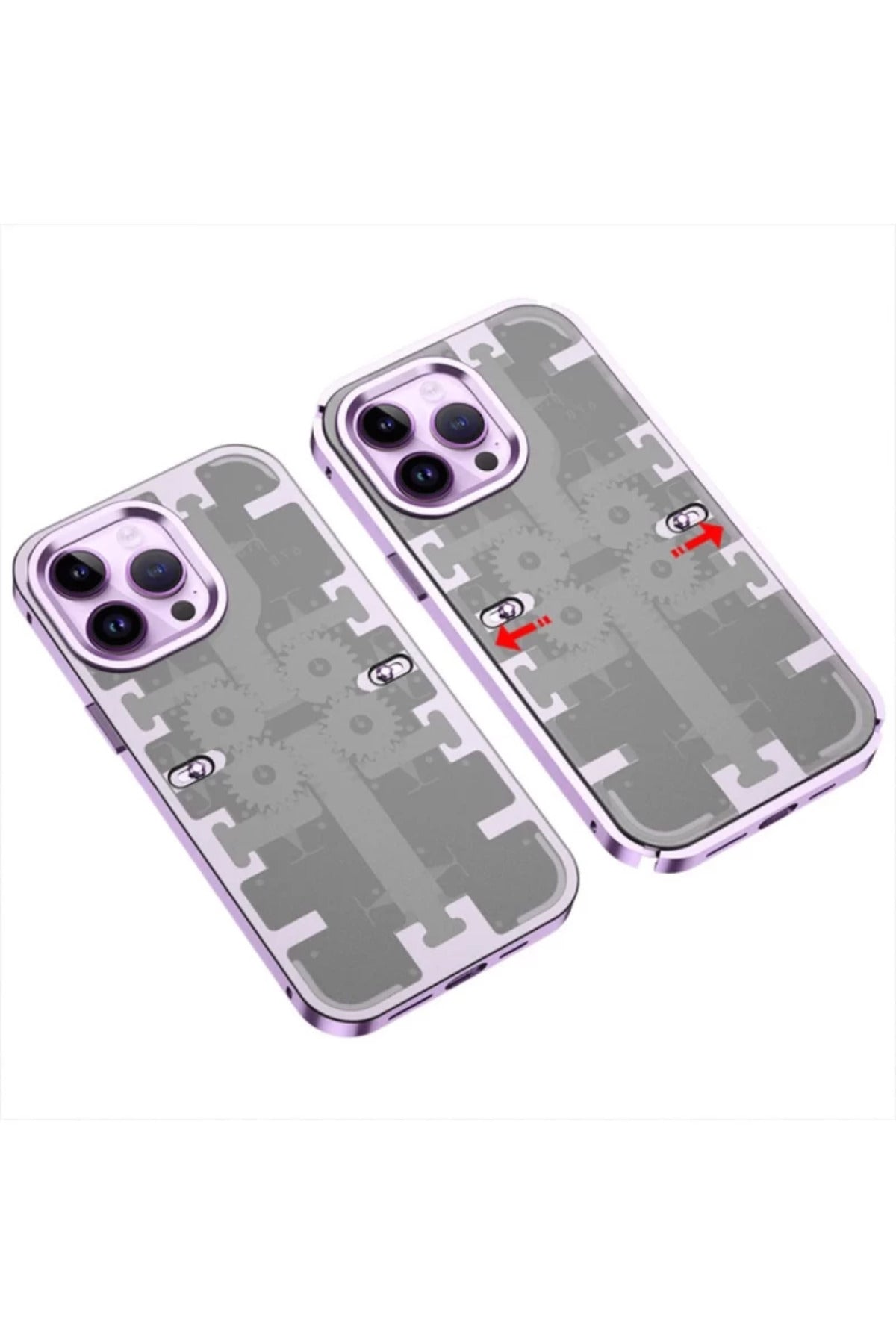 Apple iPhone 13 Pro Uyumlu Kılıf Mekanik Bumper Kapak - Derin Mor