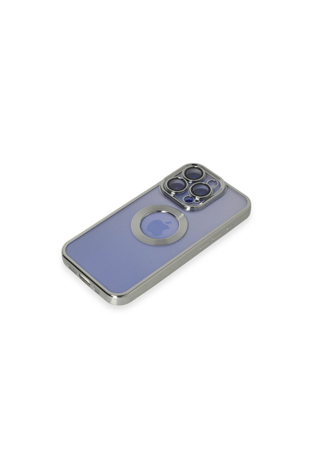 Apple iPhone 15 Pro Max Uyumlu Kılıf Slot Silikon - Gümüş
