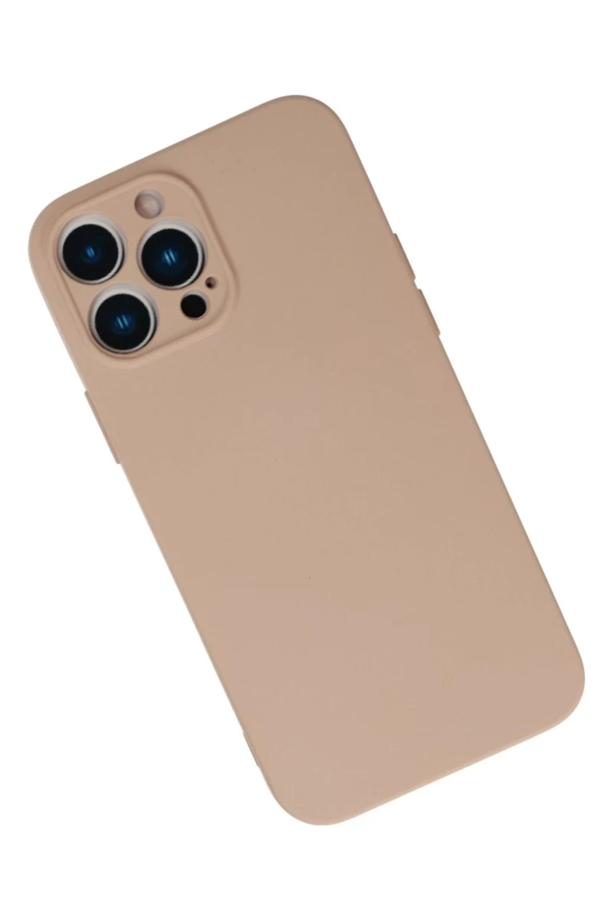 Apple iPhone 13 Pro Max Uyumlu Kılıf Nano içi Kadife Silikon - Pudra