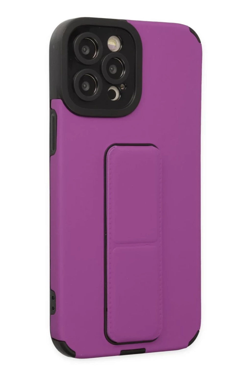 Apple iPhone 12 Pro Max Uyumlu Kılıf Mega Standlı Silikon - Mor