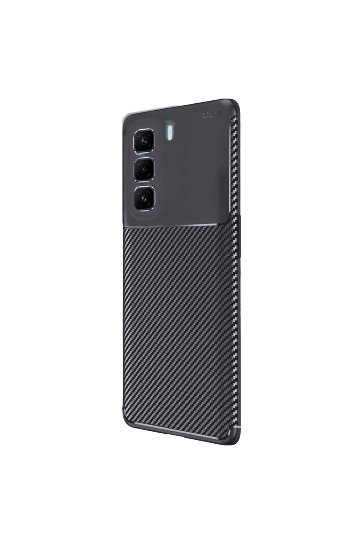 İnfinix Hot 50 4G Uyumlu Kılıf Auto Focus Karbon Kapak - Siyah