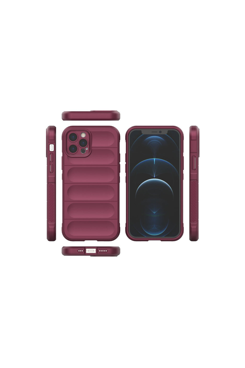 Apple iPhone 12 Pro Uyumlu Kılıf Optimum Silikon - Bordo