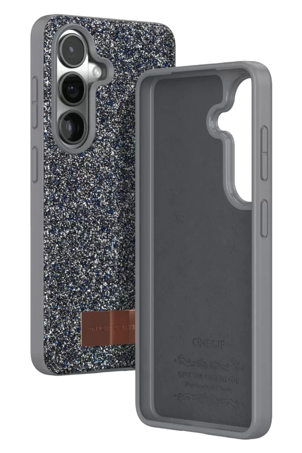 Onegif Samsung Galaxy S26 Plus Uyumlu Bright Simli Kapak - Gümüş