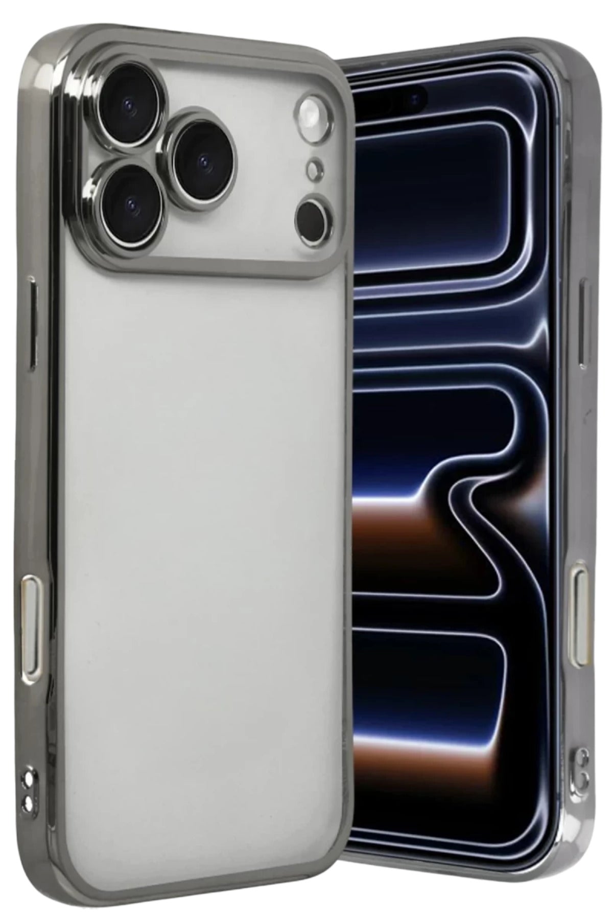 Apple iPhone 17 Pro Uyumlu Lensli Silikon - Titan Gri