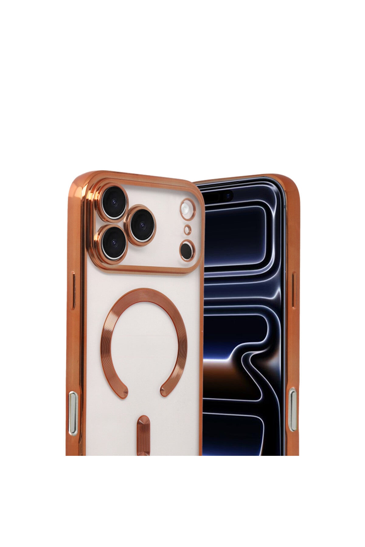 Apple iPhone 17 Pro Uyumlu Kross Magneticsafe Kapak - Turuncu