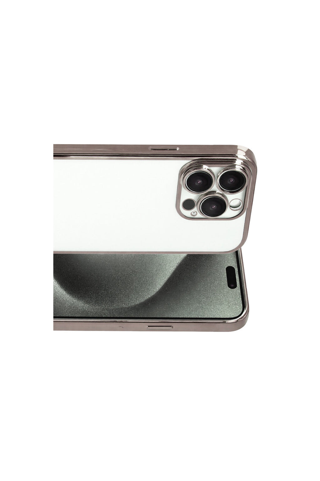 Apple iPhone 15 Pro Max Uyumlu Lensli Silikon - Titan Gri